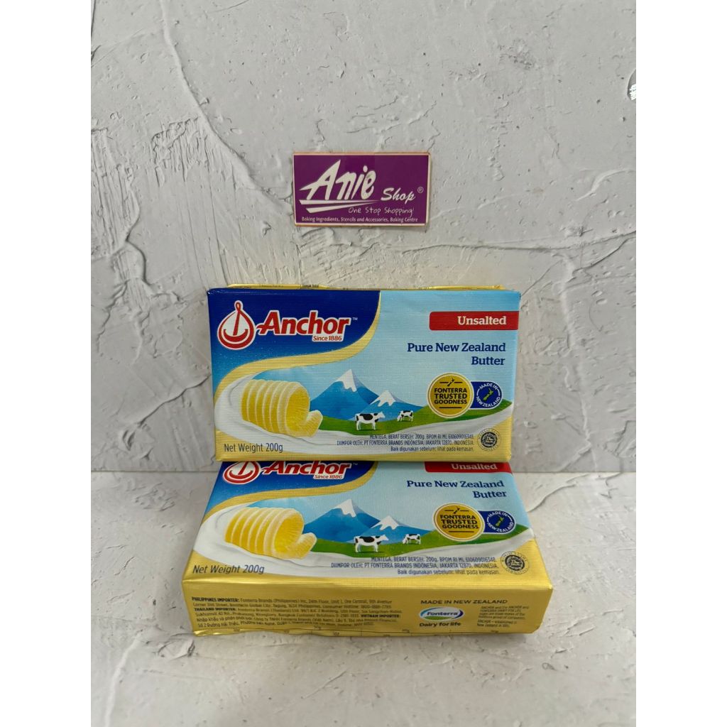 

anchor butter pats 200gr unsalted/salted mentega anchor 200gr asin/ tawar