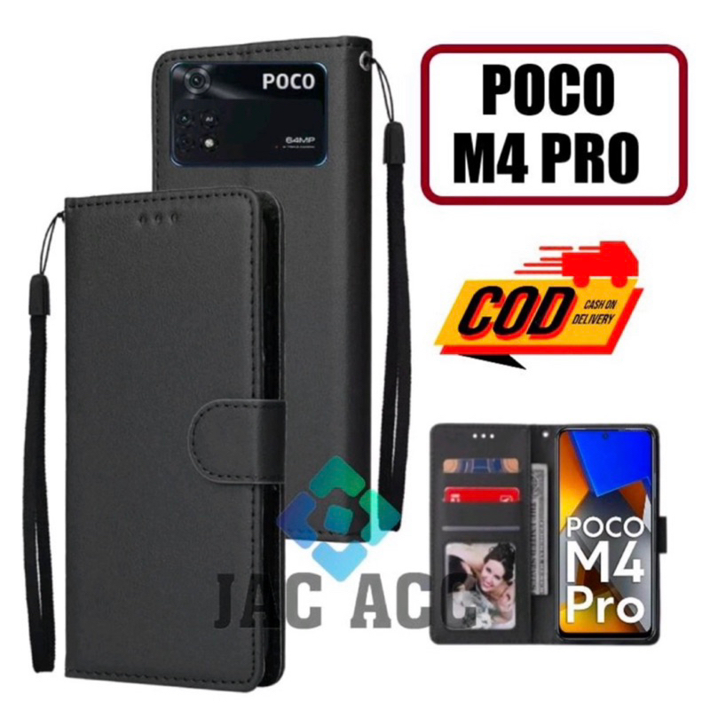 FLIP CASE HP PREMIUM UNTUK HP XIAOMI POCO M4 PRO 4G/5G  LEATHER FLIP CASE HP PREMIUM UNTUK HP XIAOMI