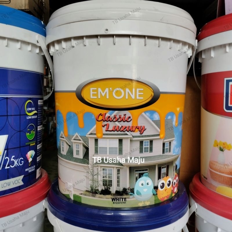 EM'ONE Cat Tembok Dinding Indoor Interior Outdoor Exterior Rumah Kemasan 25 Kg Medan EM ONE