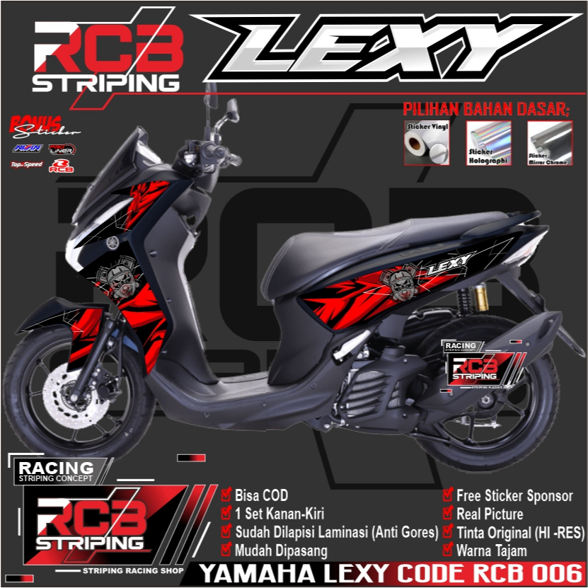STRIPING LEXI STRIPING VARIASI LEXI STIKER LEXI STICKER VARIASI LEXI 125 STICKER LEXI 125 RCB  006