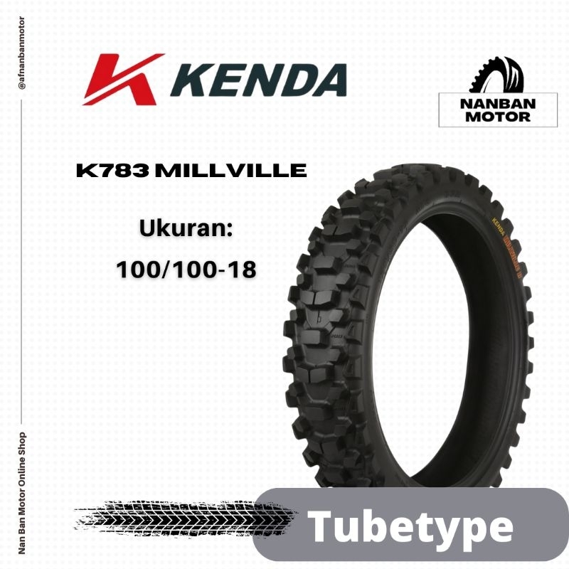 BAN MOTOR KENDA K783 BAN CROSS UKURAN 100/100-18 BAN CROSS BAN TUBETYPE UNTUK MOTOR CRF, CROSS DLL