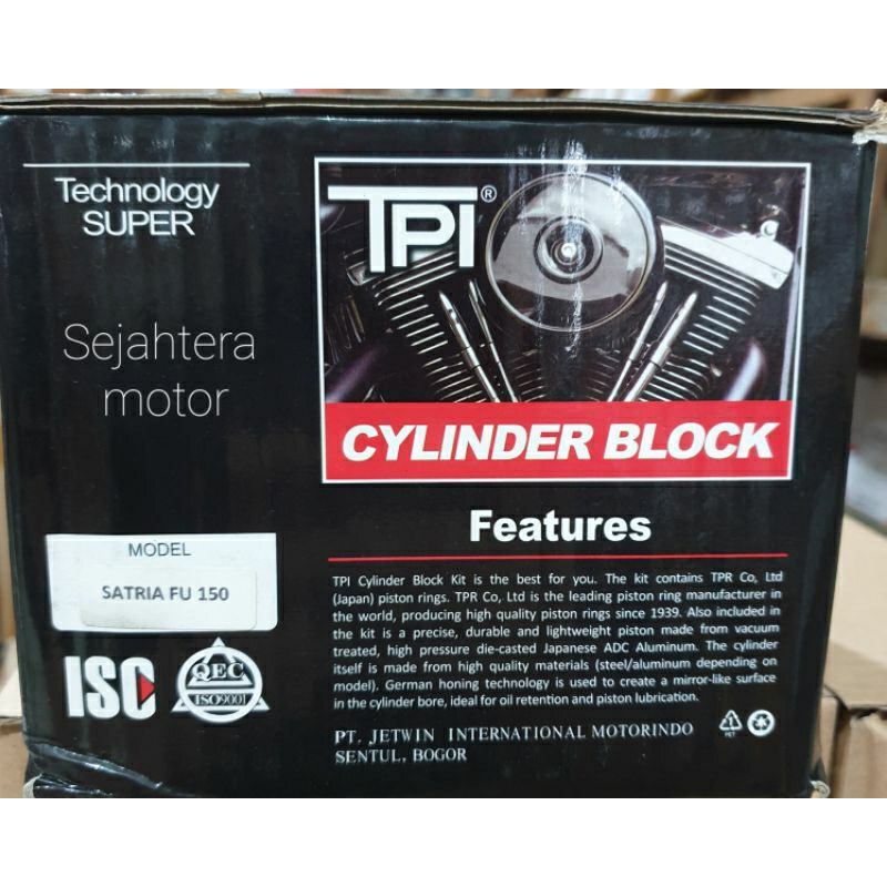 Cylinder Block Kit asli TPI SATRIA FU 150 (BLOCK + PISTON + RING + PEN/PIN) Japan Technology Quality