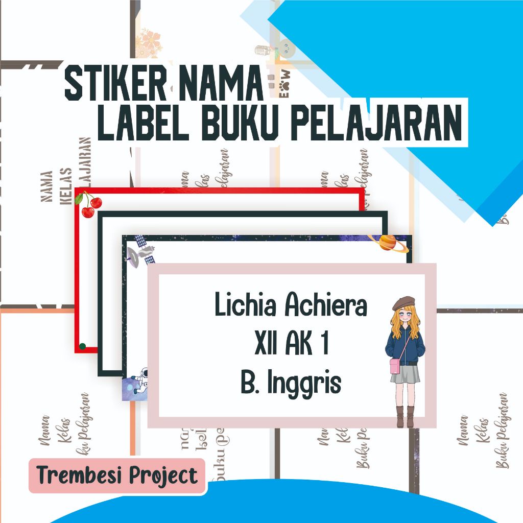 

STIKER NAMA LABEL UNTUK BUKU PELAJARAN FREE CUSTOM NAMA BAHAN VINYL AWET ANTI AIR