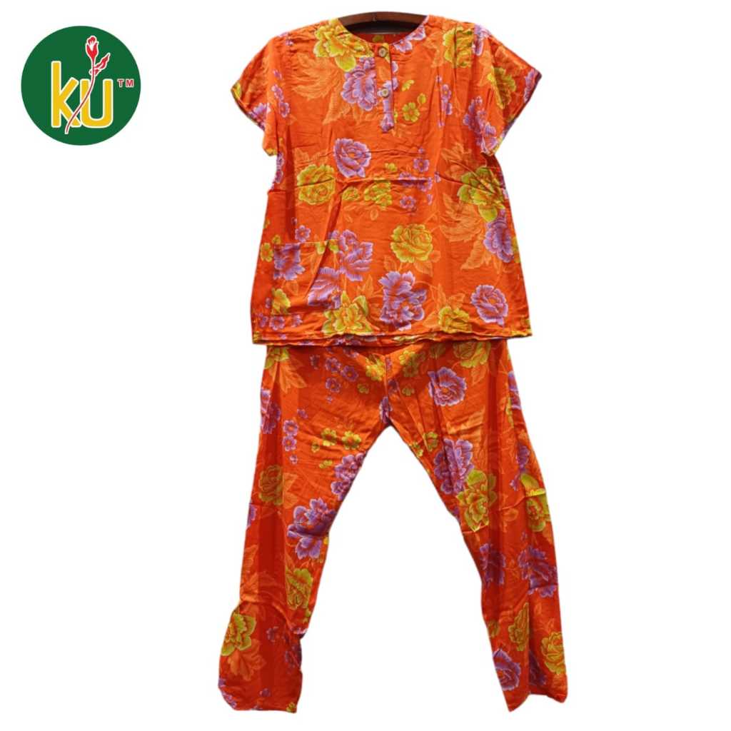 Setelan Celana Panjang Lengan Panjang Kencana Ungu setelan celana Motif Random