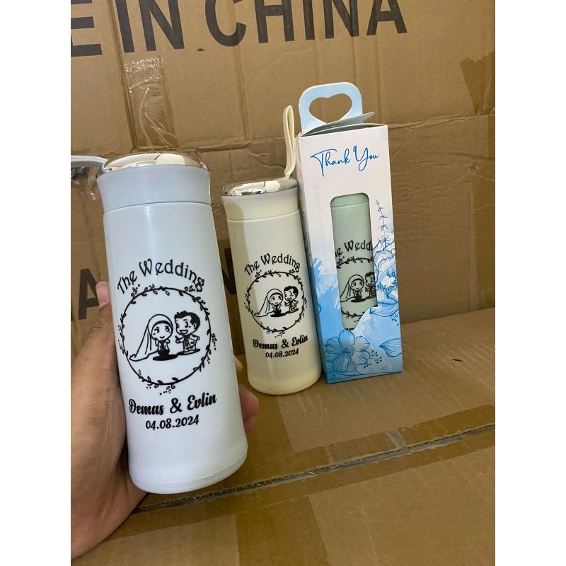 Souvenir Botol Tumbler Nice Costum Sablon Kemas Box