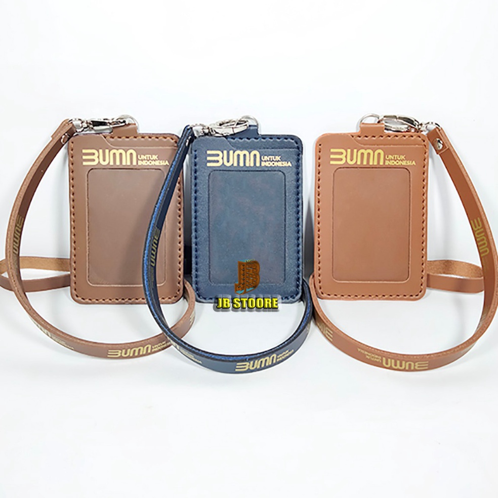 

Tempat Id Card BUMN 1K Kulit Id Card Holder Bumn Indonesia Gantung name tag bumn tali kulit KODE C4T8