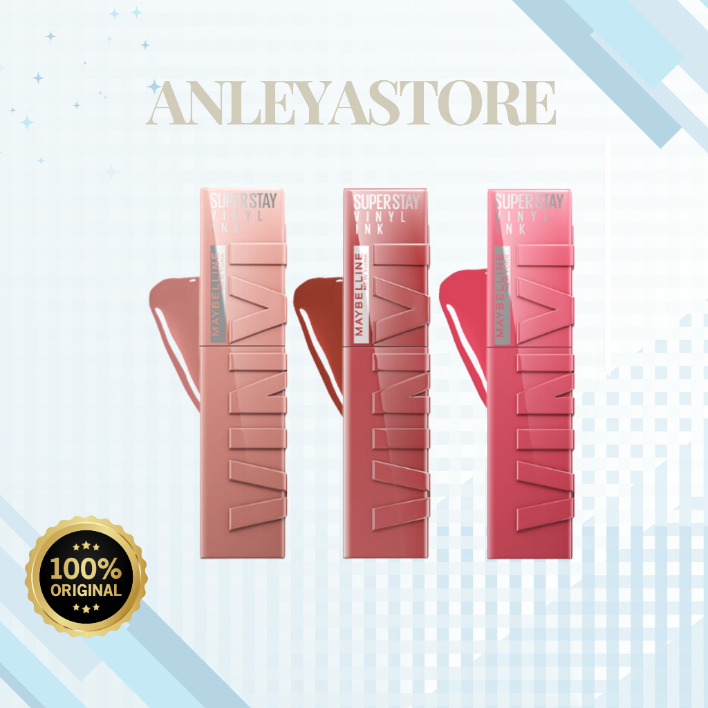 (READY - JAMINAN 100%ORI) Maybelline Superstay Vinyl Ink Tint 4.2 ml - Shiny Pigmented Liquid Lipsti