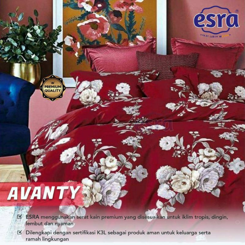 Bedcover + sprei anti geser katun esra motif AVANTY