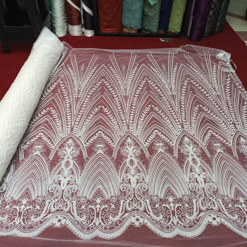 Kain Tulle Candy Full Payet Mutiara Premium