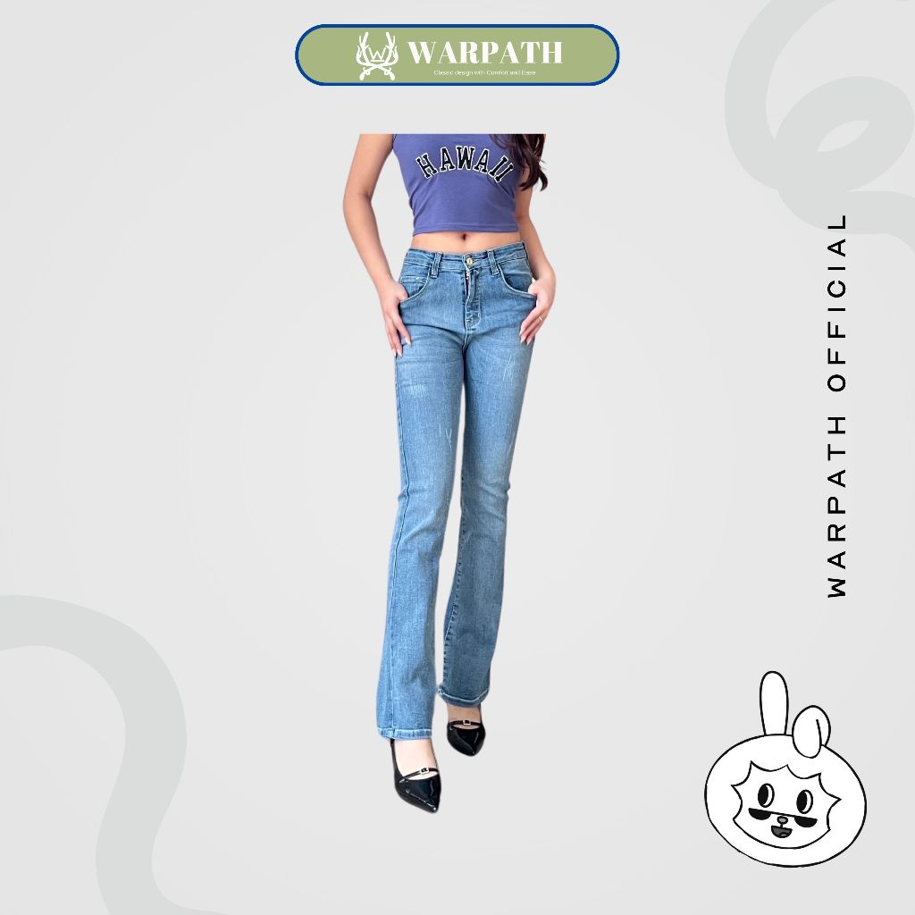 WARPATH - Highwaist Flare Jeans Stretchboot 9197 Cutbray Jeans Denim Panjang Wanita Bahan Stretch