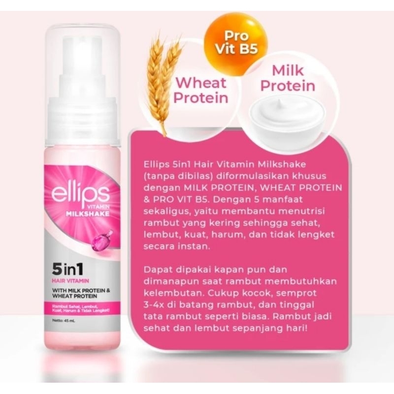Ellips vitamin milkshake/ellips vitamin rambut/vitamin rambut spray/vitamin rambut/ellips/perawatan 