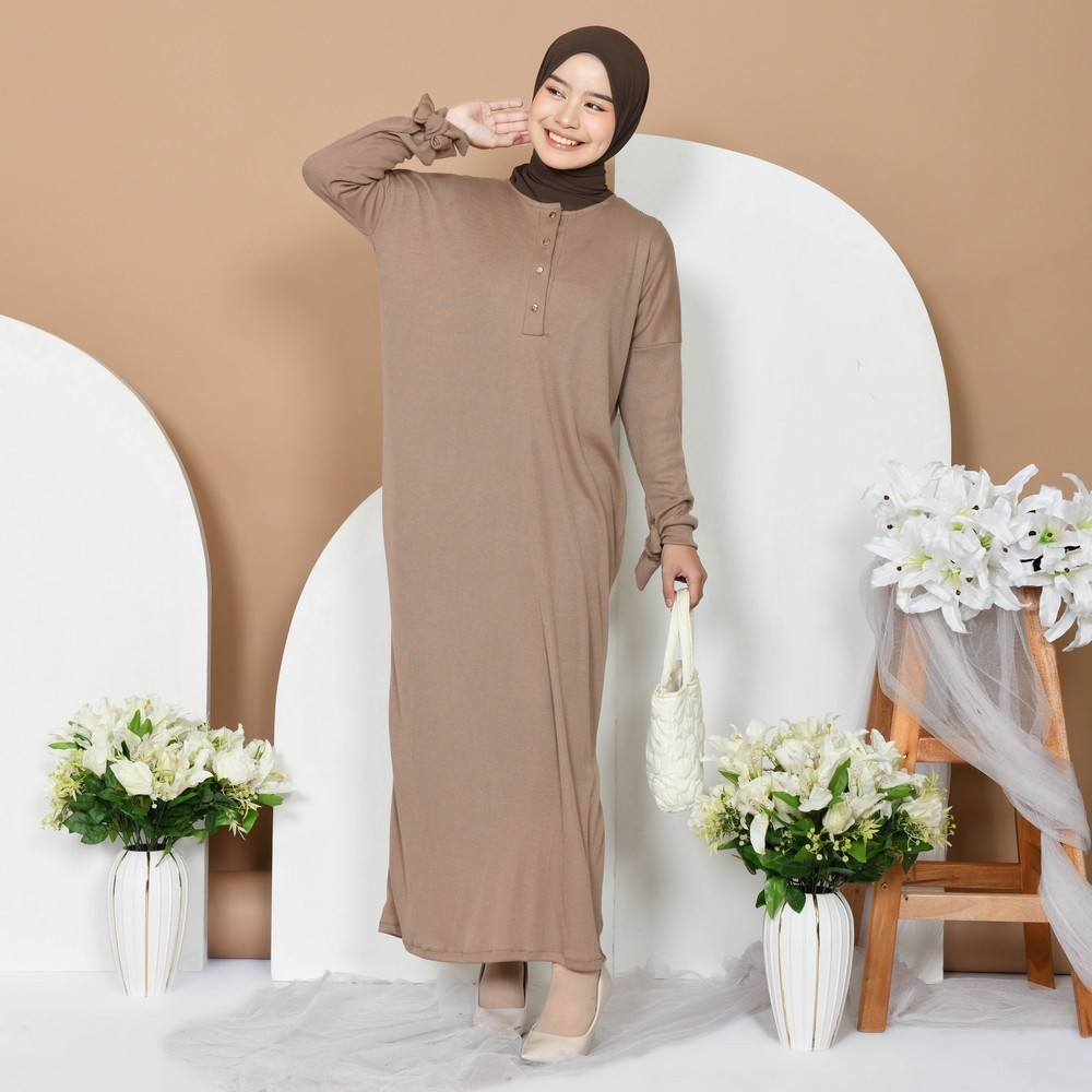 Mybamus Naila Knit Batwing Dress - Dress Knit Wanita - Dress Knit Busui - Dress Knit Premium - Gamis