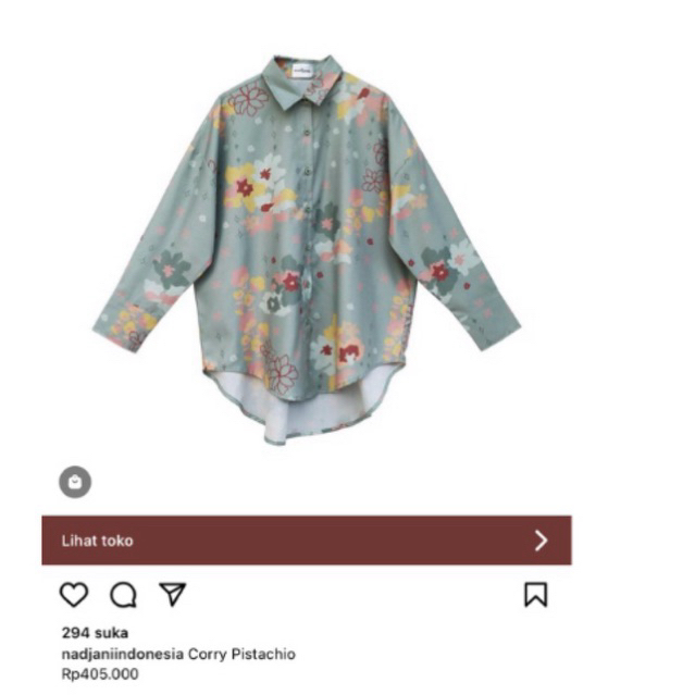 corry pistachio blouse by nadjani