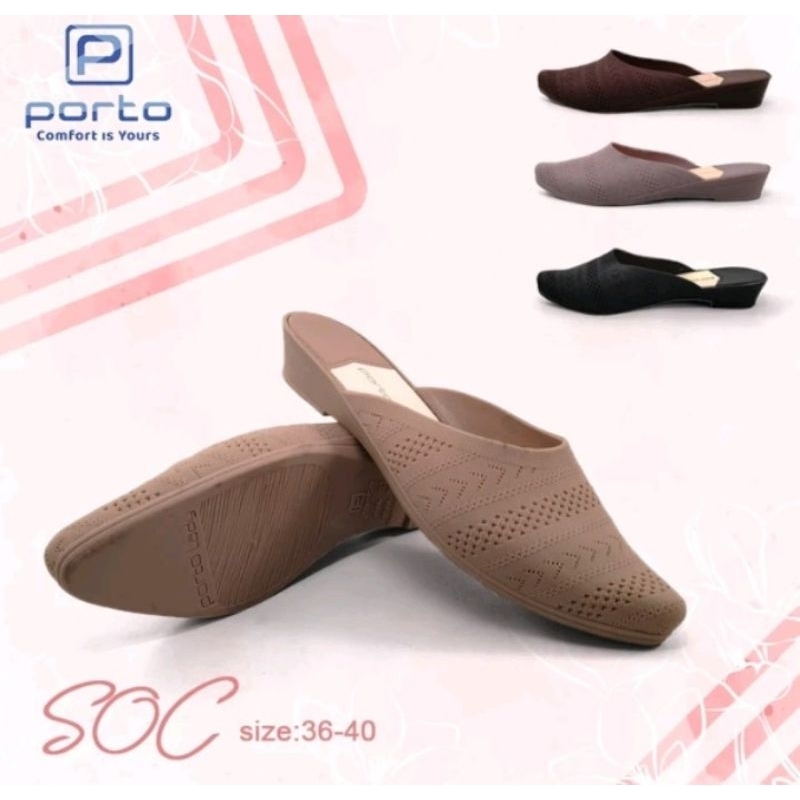 Sandal Selop Wanita Karet Jelly Lady Porto SOC Size 36-40