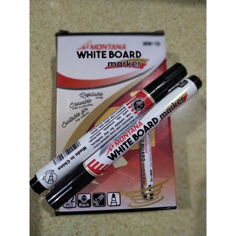 

Spidol Montana \ spidol whitboard \ spidol marker \ spidol hitam \ spidol murah \ 6pcs