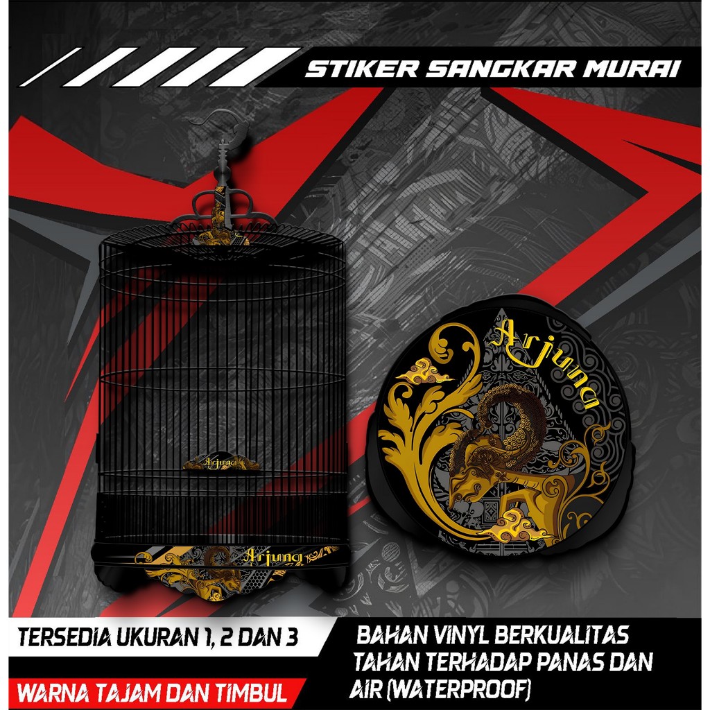 

Stiker Decal Sangkar Burung Murai, Sangkar Bulat Custom, High Quality, Desain Arjuna, Anti Air