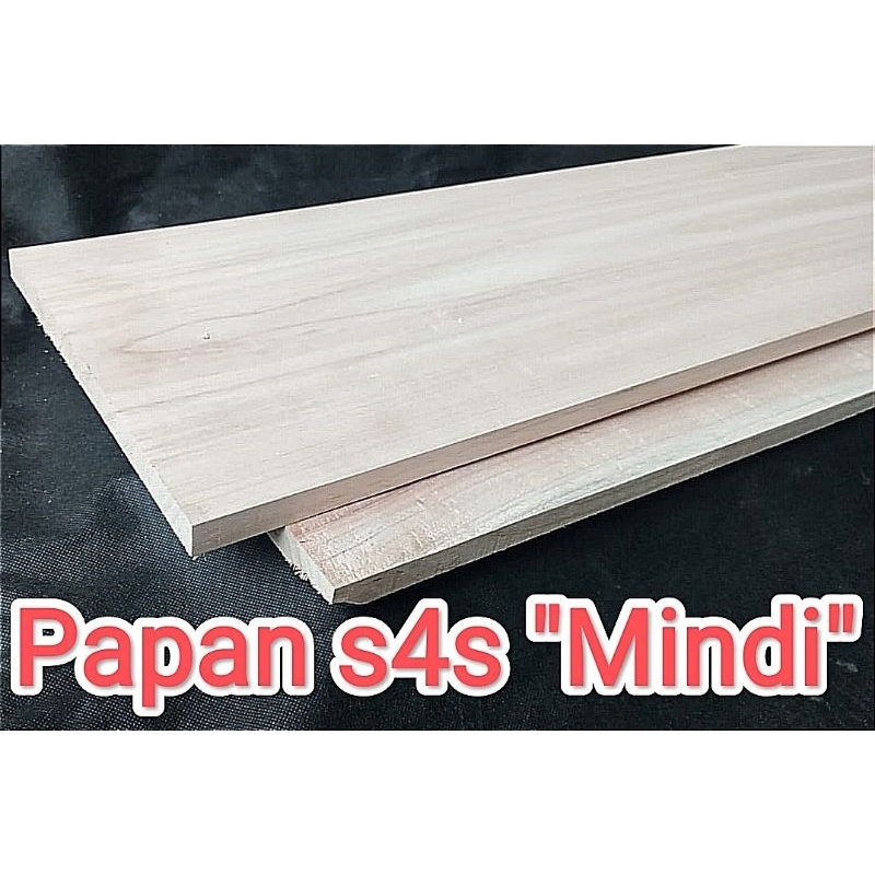 Papan Lis moulding Balok kayu Mindi Jati putih Serut 4 sisi potong siku. amplas mesin