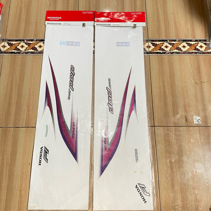 Striping stiker set Honda beat pop fi ESP 2015 Putih original