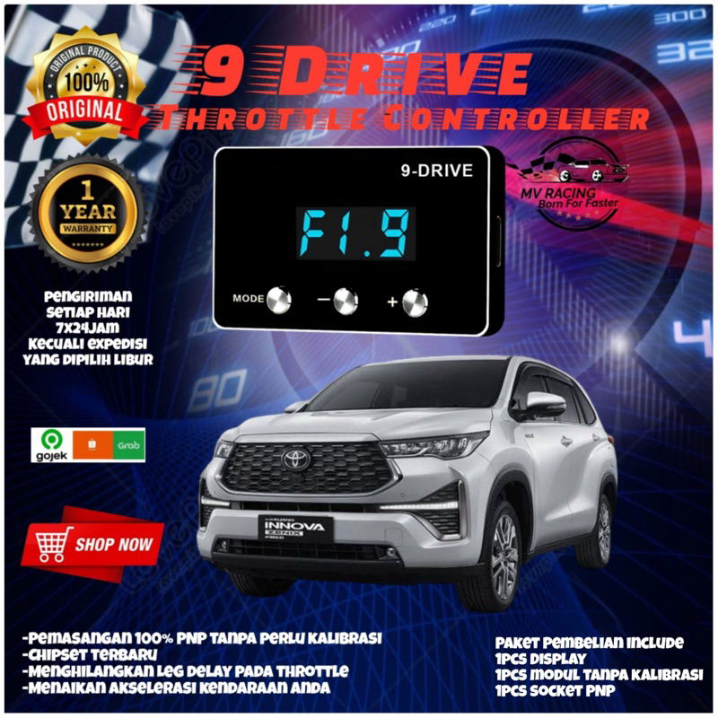 Original 9 Drive Throttle Controller TOYOTA INNOVA ZENIX 9Drive Piggyback Remap Ecu
