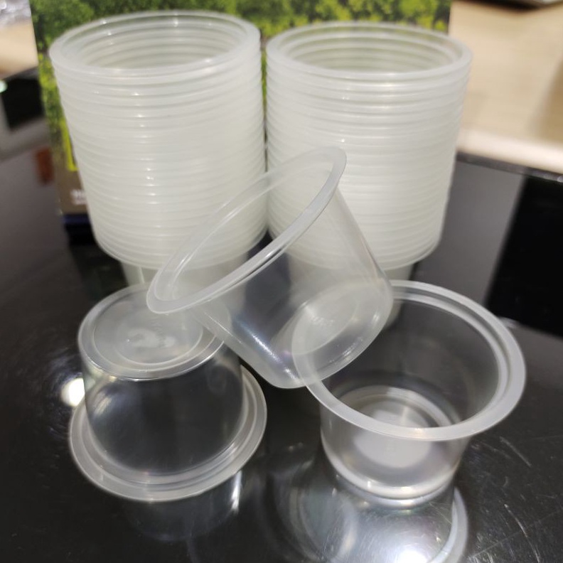 HEBOH Gelas Plastik Pudding 55ml  65ml Bening  Cup Tester  Ice Cream Jelly Puding