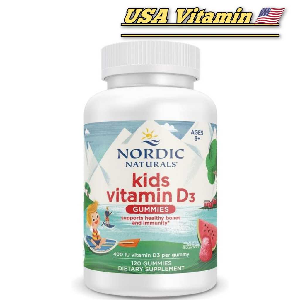 Nordic Naturals Vitamin D3 Gummies KIDS 400 IU 120 Gummies Wild Watermelon Splash Ori