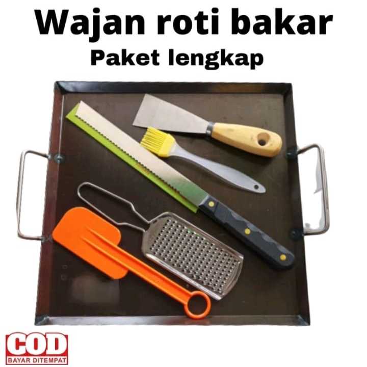 Paket hemat Wajan roti bakar/wajan kebab/wajan penggangan/ukuran 30x30cm dan 30x40cmpaket dengan pis