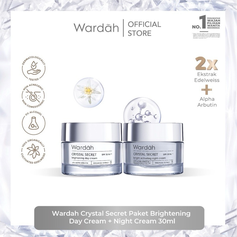 Wardah Crystal Secret 1 Paket Lengkap Skincare Wardah Untuk Flek dan Kulit Kusam Wardah Crystal Secr