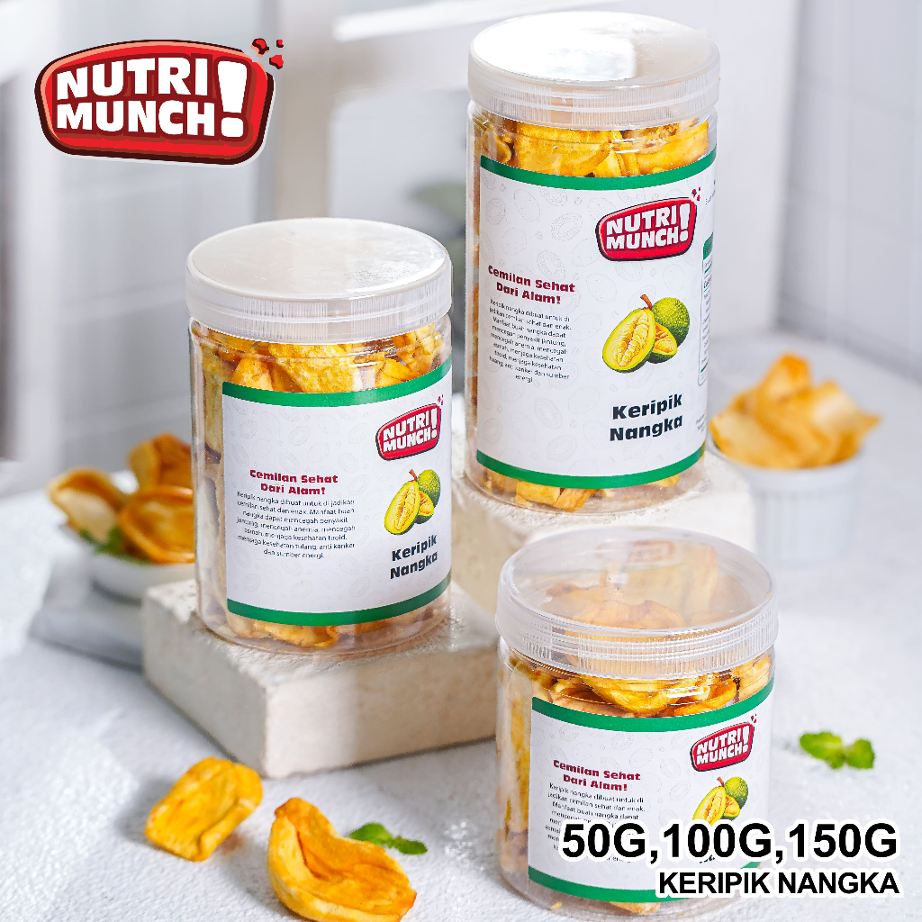 

NUTRIMUNCH KERIPIK BUAH NANGKA ASLI SNACK FRUIT JACKFRUIT ORIGINAL CEMILAN KERIPIK NANGKA