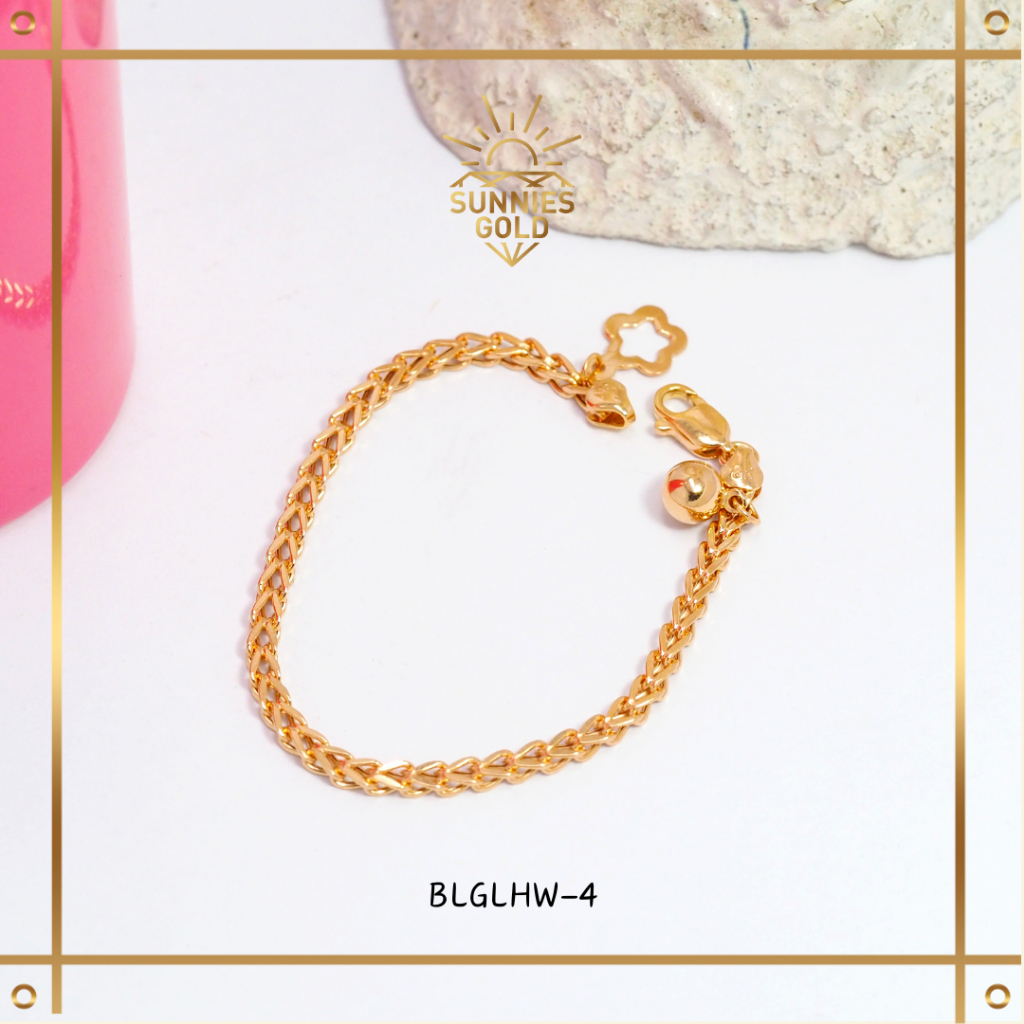 GELANG RANTAI ANAK KADAR 375 (8K) GELANG RANTAI POLOS ANAK  GEMAS BLGLHW 5 & BLGLHW 1