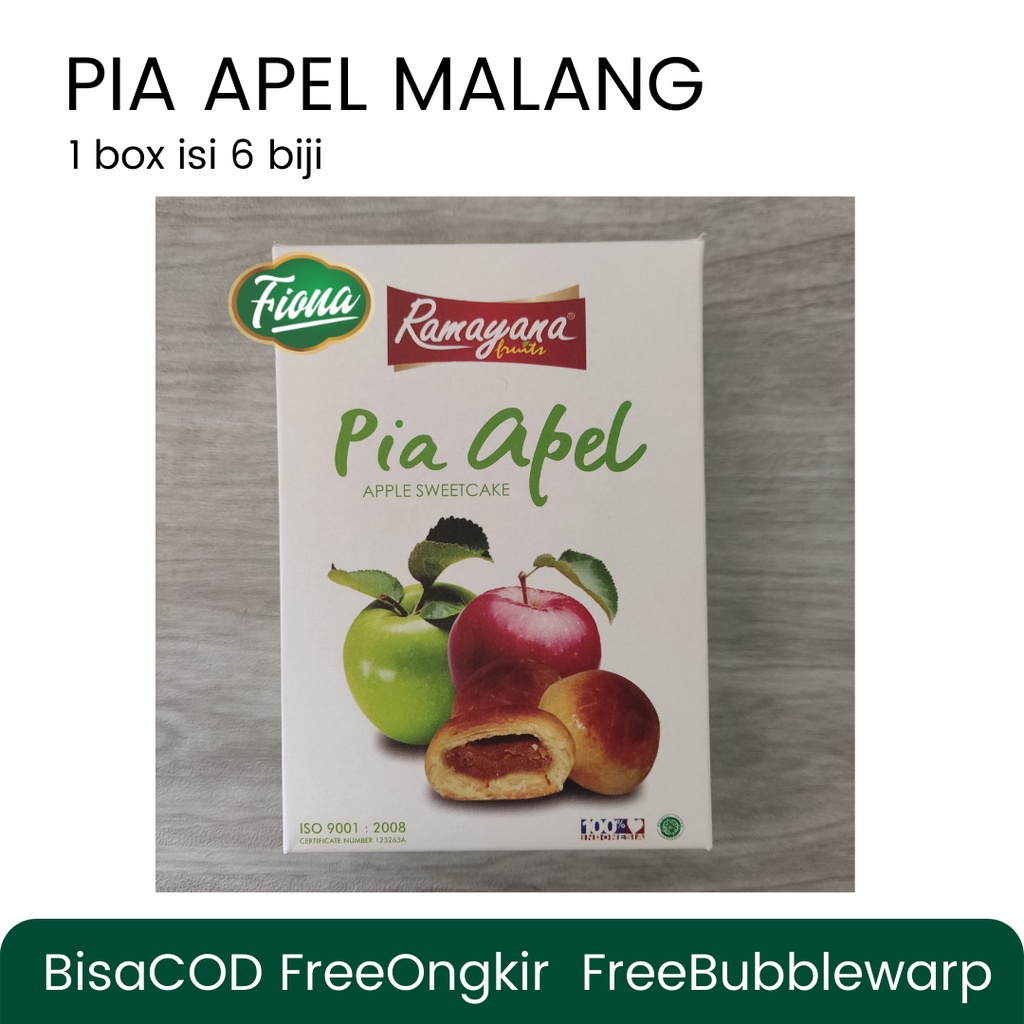 

DISKON BESAR Pia Bakpia Apel Oleh oleh khas Malang 1 box isi 6 biji