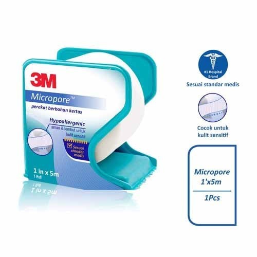 Nex Care Nexcare 3m Micropore Paper Tape Hypoallergenic 1/2 In X 9.1 M dan 1 inch x 9.1m