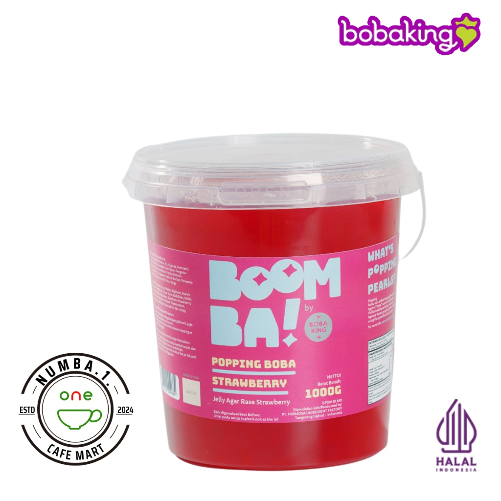 

1kg Bobaking Boomba Strawberry Popping Boba