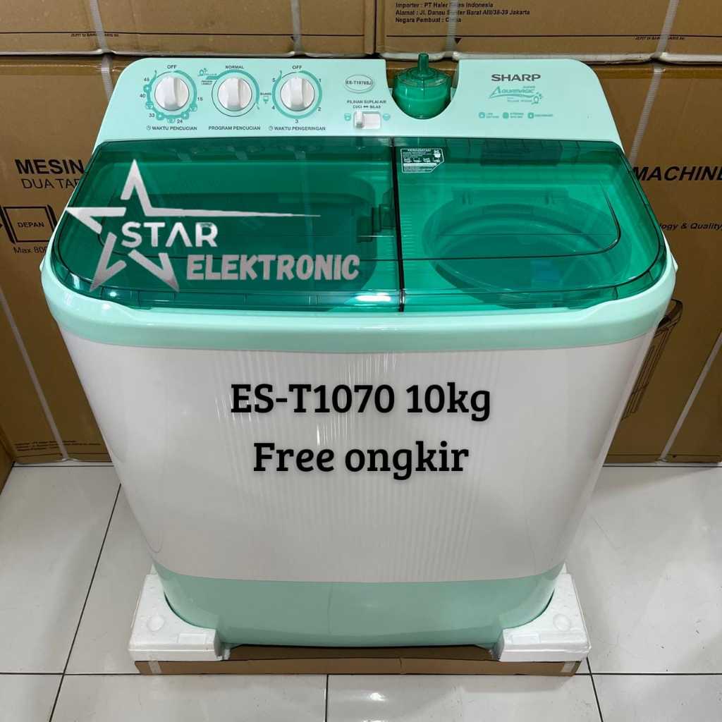 Mesin Cuci SHARP 2 Tabung 1070SJ 10Kg Aquamagic