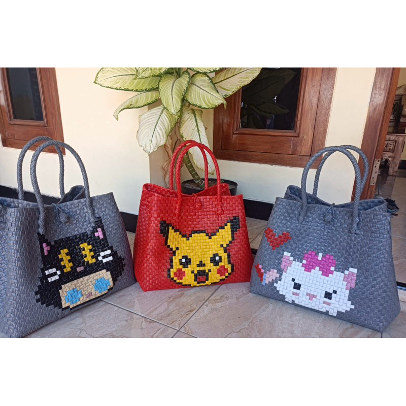 Jali bag/ tas anyaman/ tas anyaman karakter bahan premium