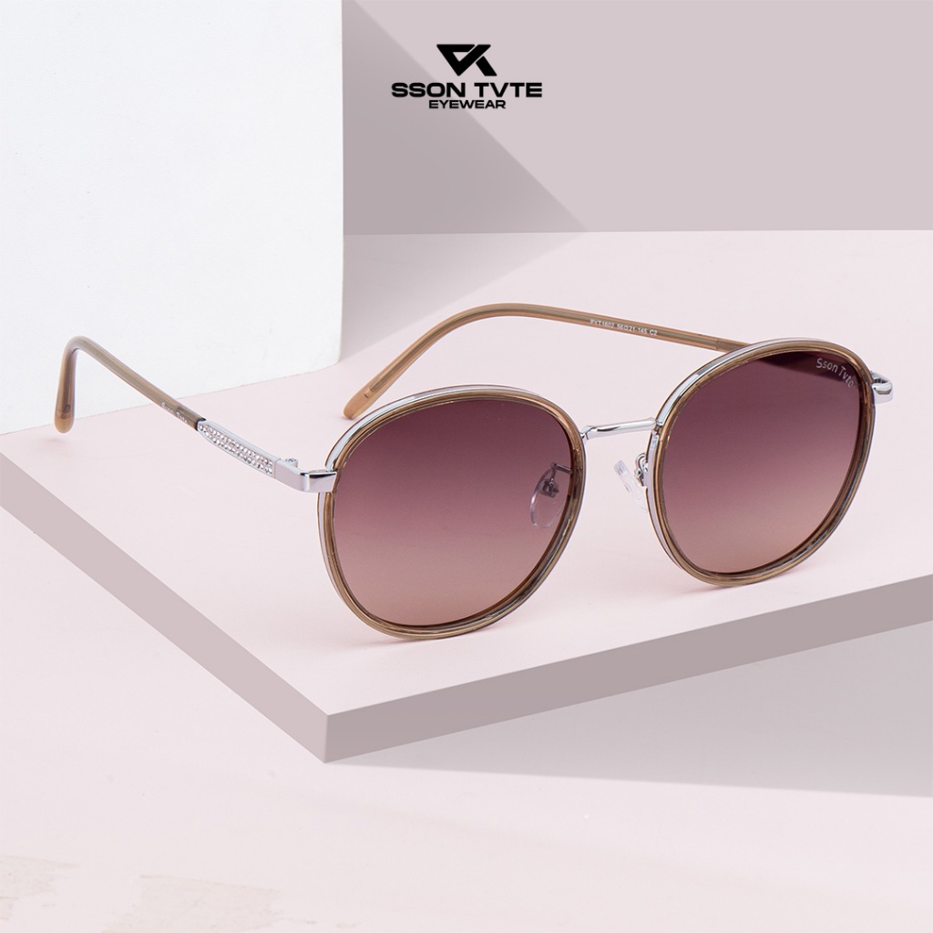 SSON TVTE Kacamata Hitam Bulat Sunglasses Polarized Fashion Outdoor Pria Wanita PYT1602