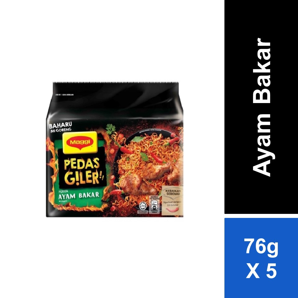 

Maggi Pedas Giler Perencah Ayam Bakar 76g x 5s