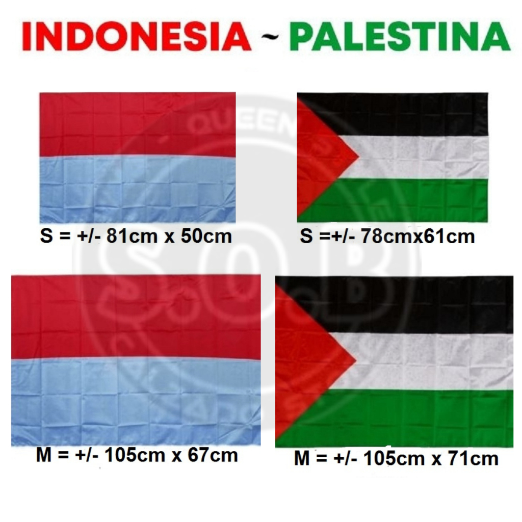 Bendera Palestina Ukuran Sedang Bendera Merah Putih