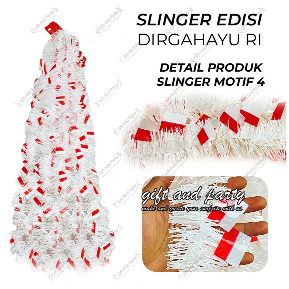 Slinger HUT RI / Garland Tinsel / Hiasan HUT RI / Dekorasi HUT RI / Aksesoris HUT RI