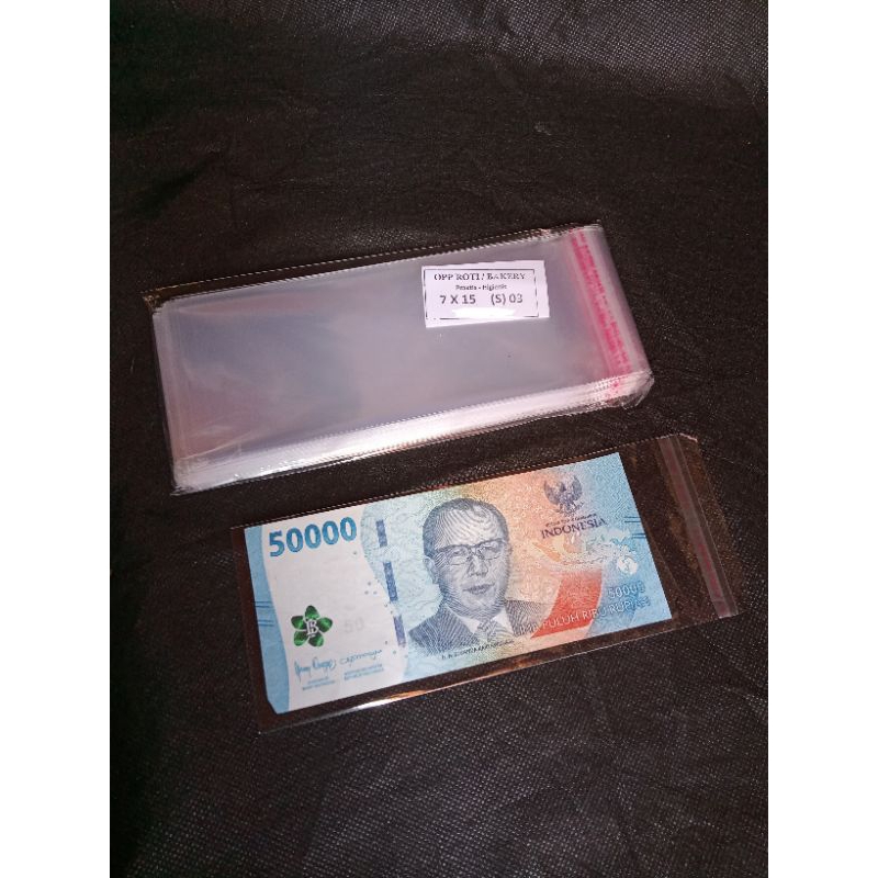 

PLASTIK OPP(20LEMBAR) PLASTIK UANG UNTUK BUKET/PLASTIK TRANSPARAN