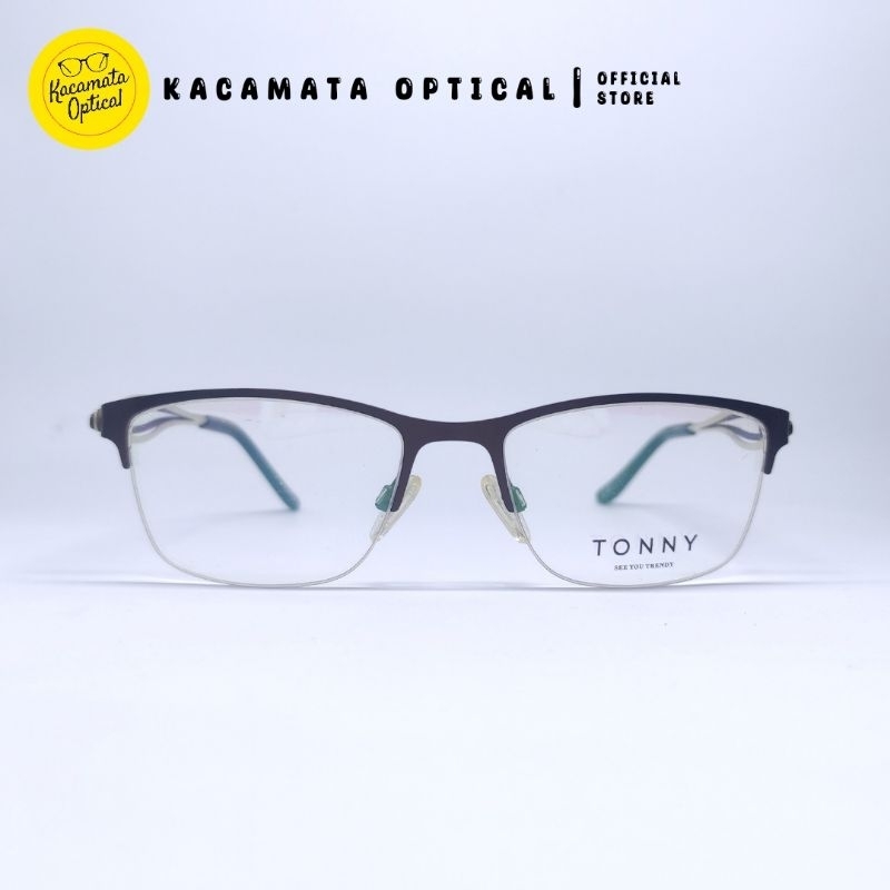 KACAMATA OPTICAL - Frame KMO9033 Half Frame Hitam Besi Plastik