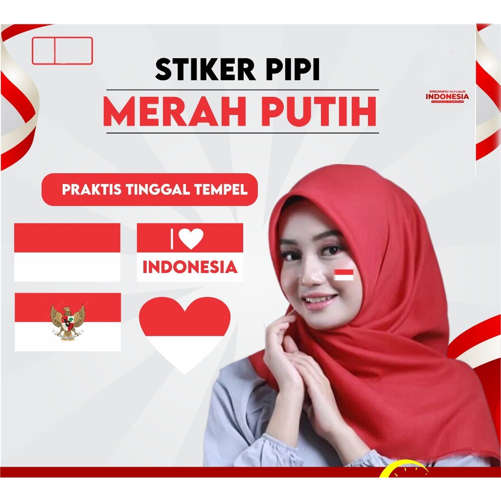 

Stiker pipi Hut RI / stiker pipi tempel merah putih / Stiker 17 Agustus