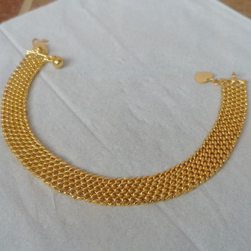 Gelang Tali Jam Lapis Emas Kuning Gold