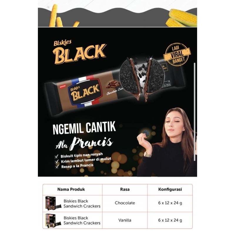 

BISKUIT BISKIES BLACK RASA COKLAT & VANILA 24gr BOX