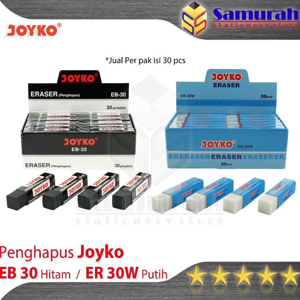 

KODE N2P6 Penghapus Pensil Joyko B2 Besar Sepak isi 2 Pcs ER2 BL Hitam B2 Putih