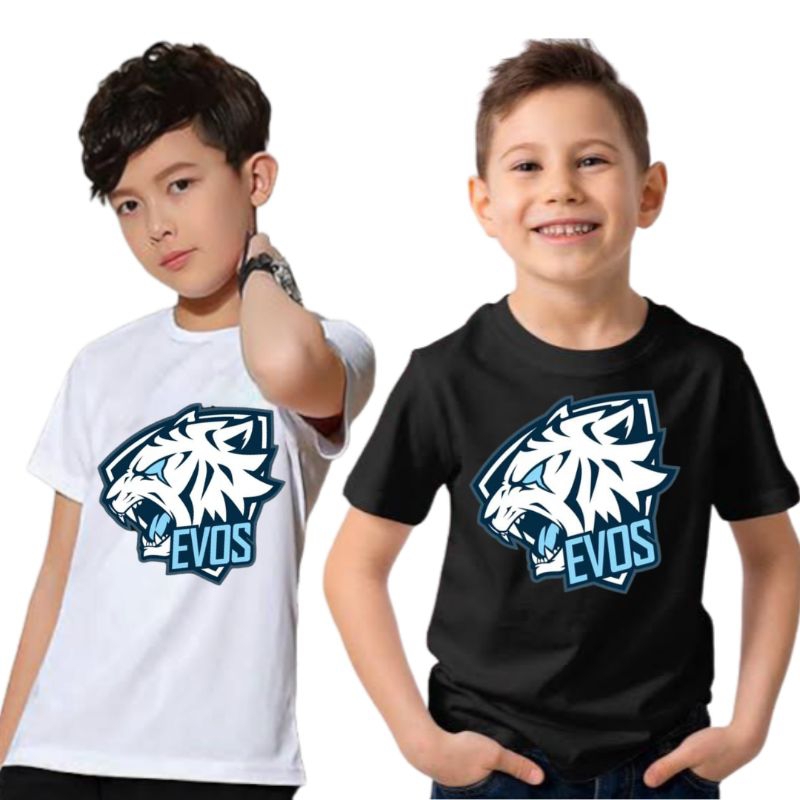 Kaos Anak Gaming Team EVOS Free Fire FF Usia 1-12 Tahun Ukuran S M L XL XXL & XXXL Baju Pakaian Atas