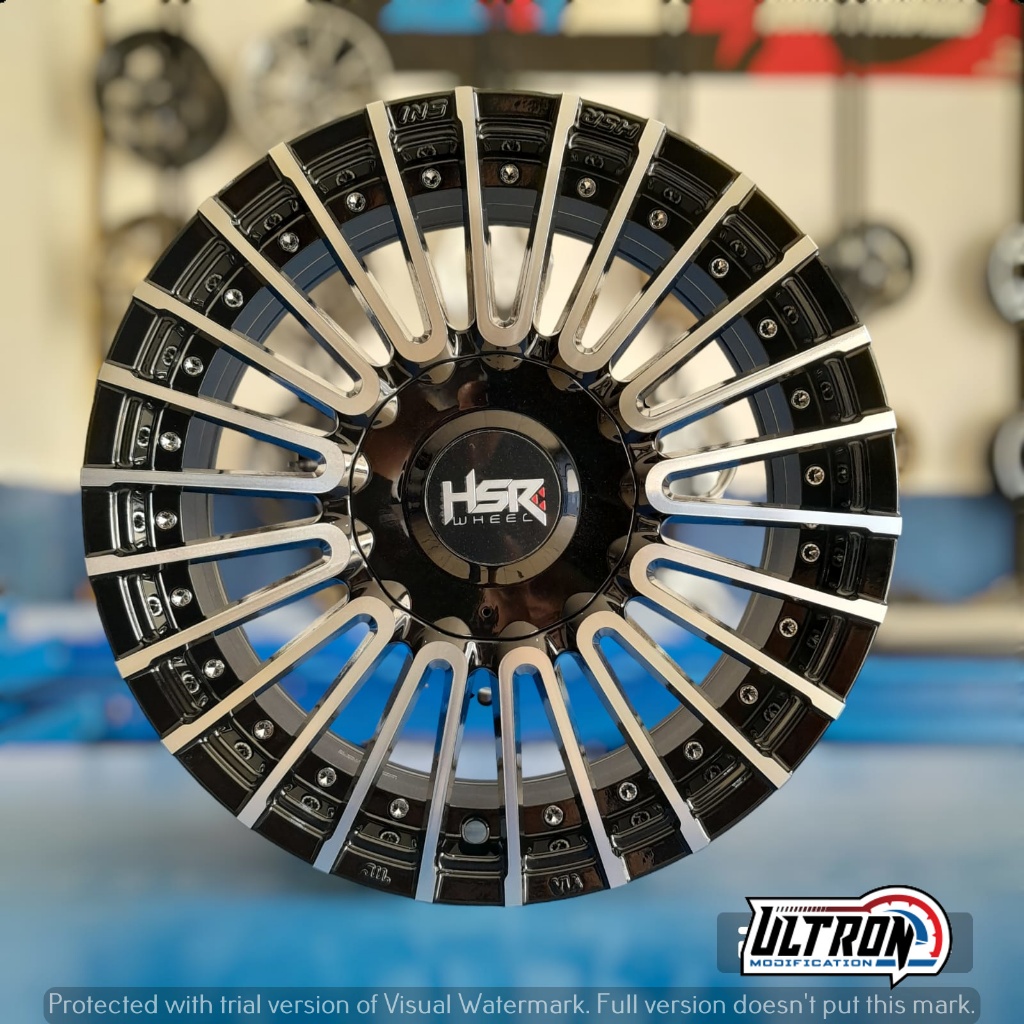 Velg Mobil Brio Ring 14 Hsr Amarasi Lebar 6 Pcd 8x100-114,3 Et36 Black Polish