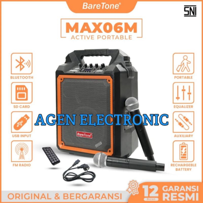 Speaker Portable Baretone Max06m Original 6inch
