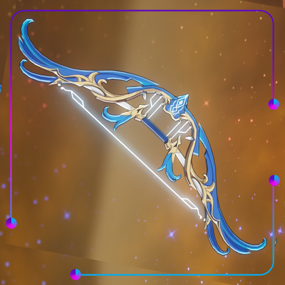 Genshin Impact Properti - Elegy For The End Bow - Mainan Panah Kayu Replika