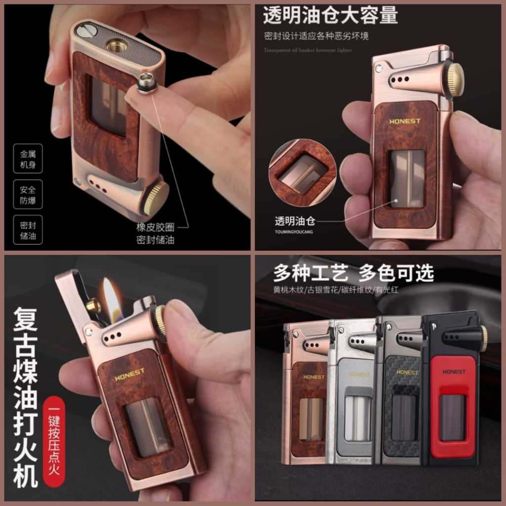 korek api classic sumbu minyak vintage oil lighter HONEST transparant