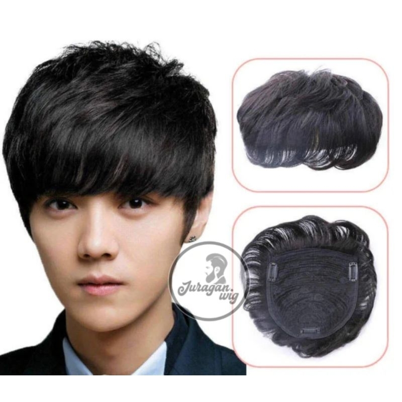 TOUPEE / TUTUP BOTAK RAMBUT PRIA / RAMBUT PALSU TUTUP BOTAK PRIA